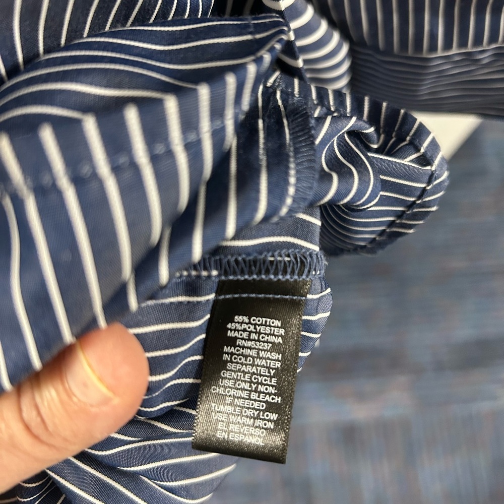 Mlle Gabrielle Navy and White Striped Dress - Picture 5 of 5